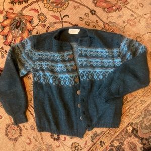 Teal vintage Jersild knitted Cardigan